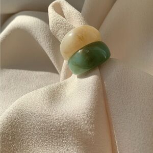Elegant Green and Cream Bangle Set